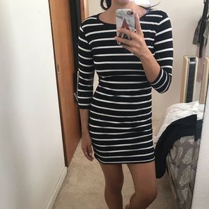 Black and white bodycon dress